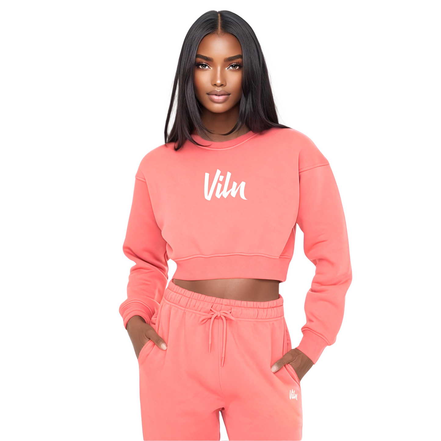 Viln Crimson Peach Crop Sweatshirt