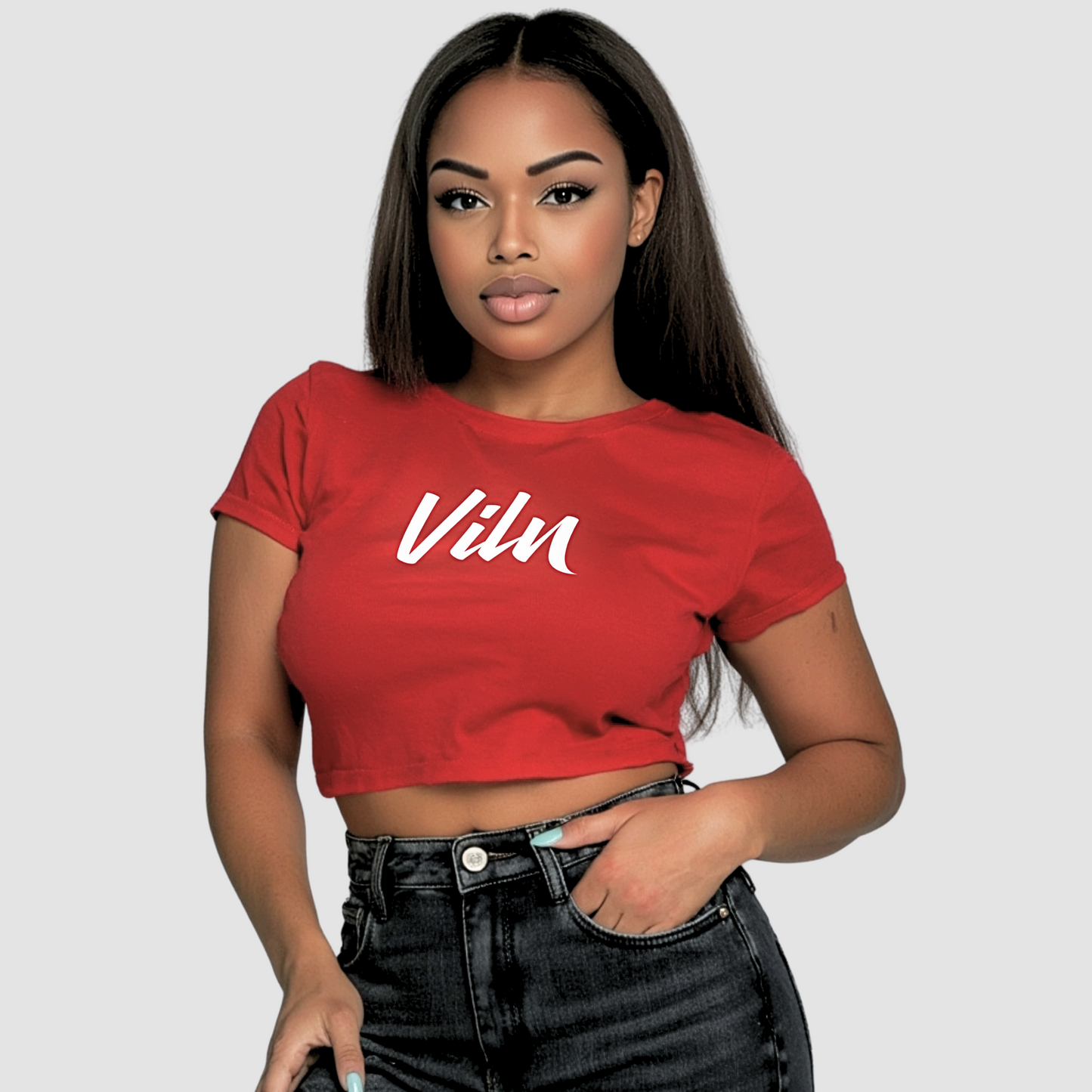 Signature II (711) Crop Top (Big Apple Red)