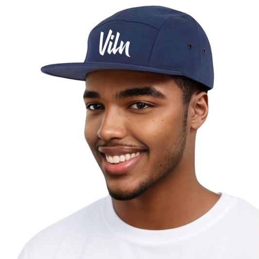 5 Panel biker hat (Navy blue)