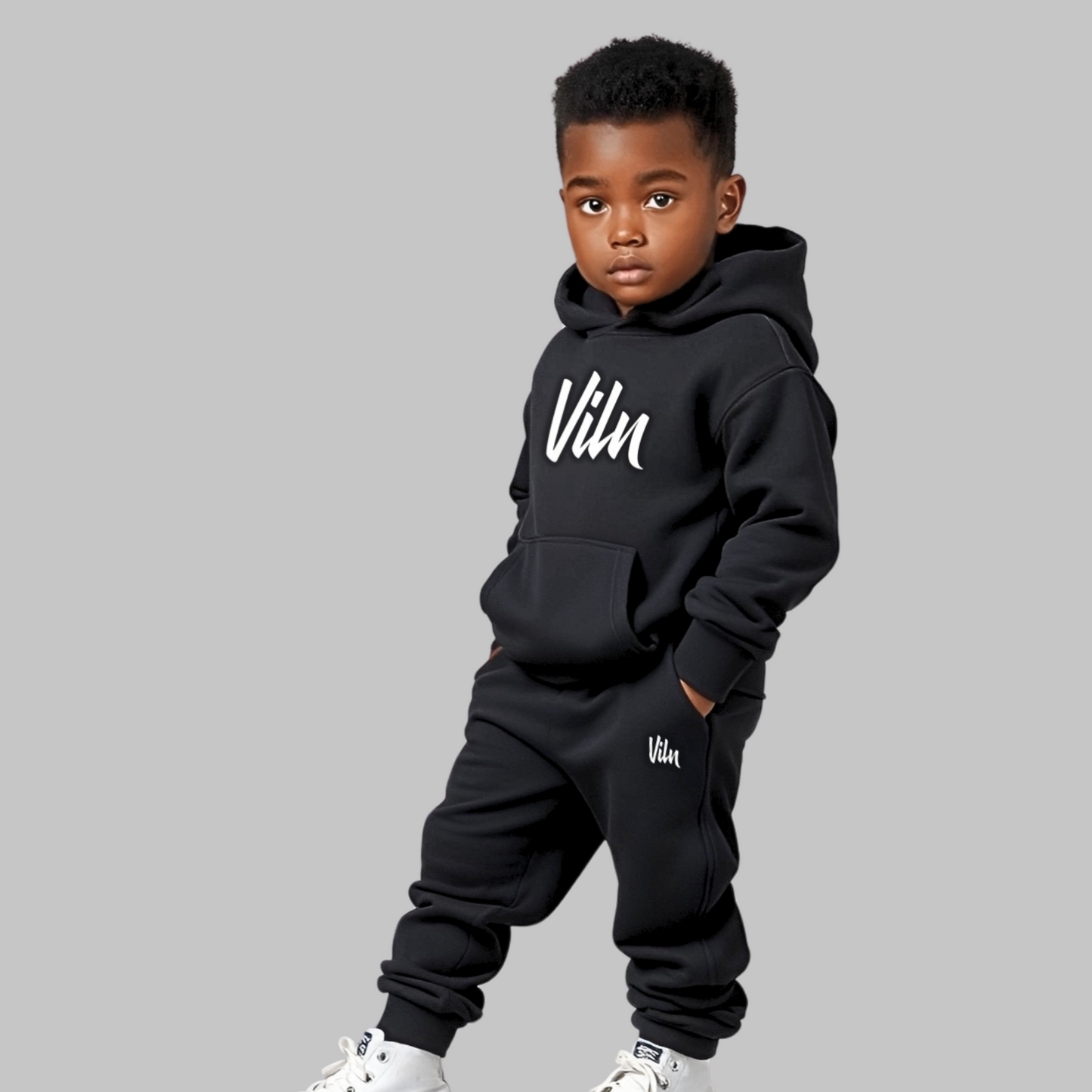 Children Signature Sweatsuit (Black)