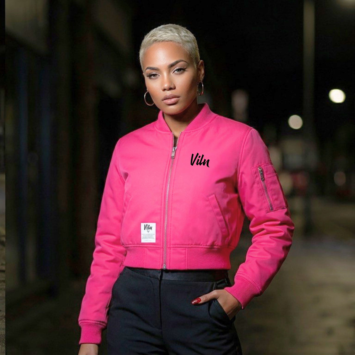VILN Code Flight Jacket — Voltage Fuchsia